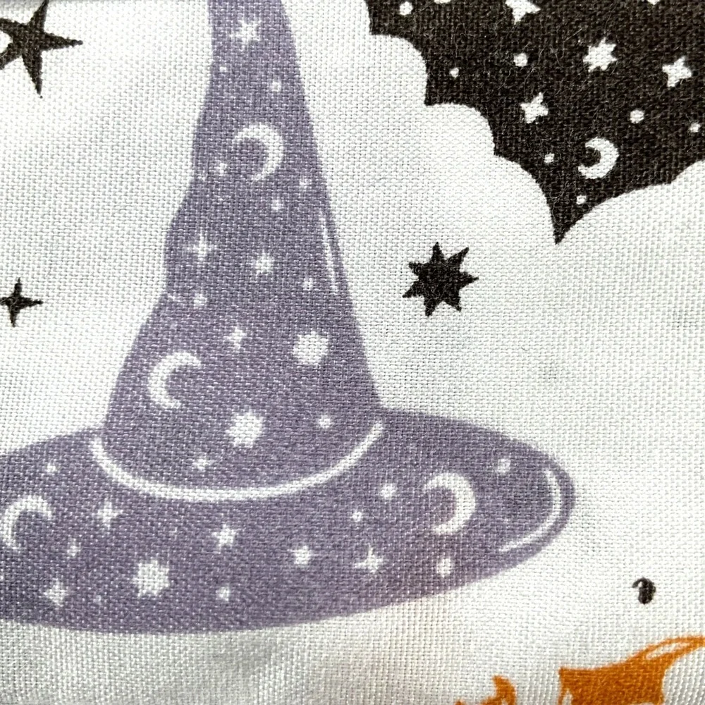 Mellow & Mod Halloween Full Sheet Set 4pc Witch Hat Bats Stars Purple Orange NEW